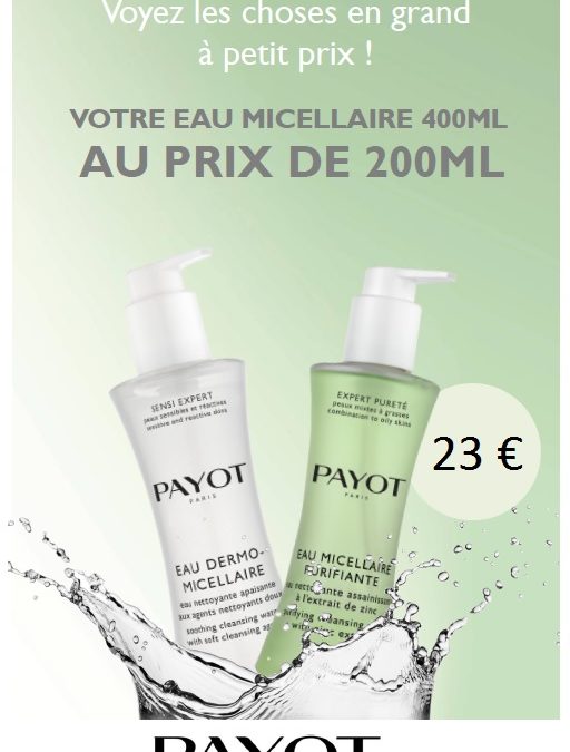 Promotions eau micellaire Payot