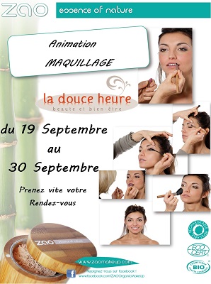 Animation maquillage ZAO - Institut la Douce Heure